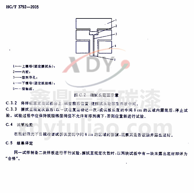 HG/T 3792-2005交聯(lián)型氟樹(shù)脂涂料-附錄C 耐溶劑擦拭性試驗(yàn)方法2 HG/T 3792-2005交聯(lián)型氟樹(shù)脂涂料-附錄C 耐溶劑擦拭性試驗(yàn)方法2